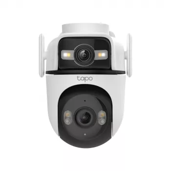 TP-Link Tapo Outdoor dual lens pan/tilt beveiligingscamera, IP-beveiligingscamera, buiten, bedraad & draadloos, plafond-/wand-/mastmontage, wit, bolvormig