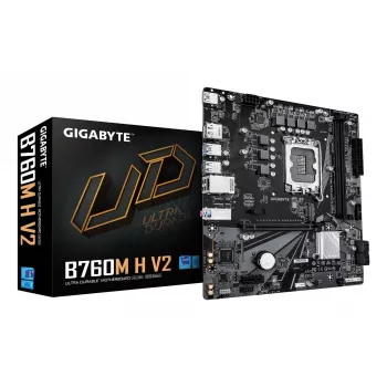 GIGABYTE B760M H V2 moederbord – ondersteunt Intel Core CPU's van de 14e generatie, 5+1+1 fasen digitaal VRM, tot 8000 MHz DDR5 (O.C.), 1x PCIe 4.0 M.2, 1GbE LAN, USB 3.2 Gen1
