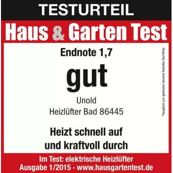 Unold 86445 elektrische heteluchtkachel indoor zwart 2000 W ventilator-elektrische verwarming