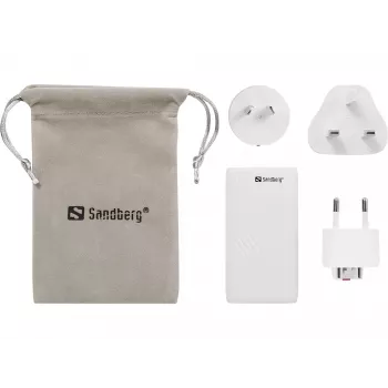 Sandberg 4in1 TravelCharger 65W wit, indoor, AC, 20 V, wit