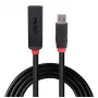 Lindy 10m USB 3.0 actieve verlengkabel slank, USB 3.2 Gen 1 (3.1 Gen 1) Type-C, USB 3.2 Gen 1 (3.1 Gen 1) Type-C, 5000 Mbit/s, zwart, acrylonitril-butadieen-styreen (ABS), ronde kabel