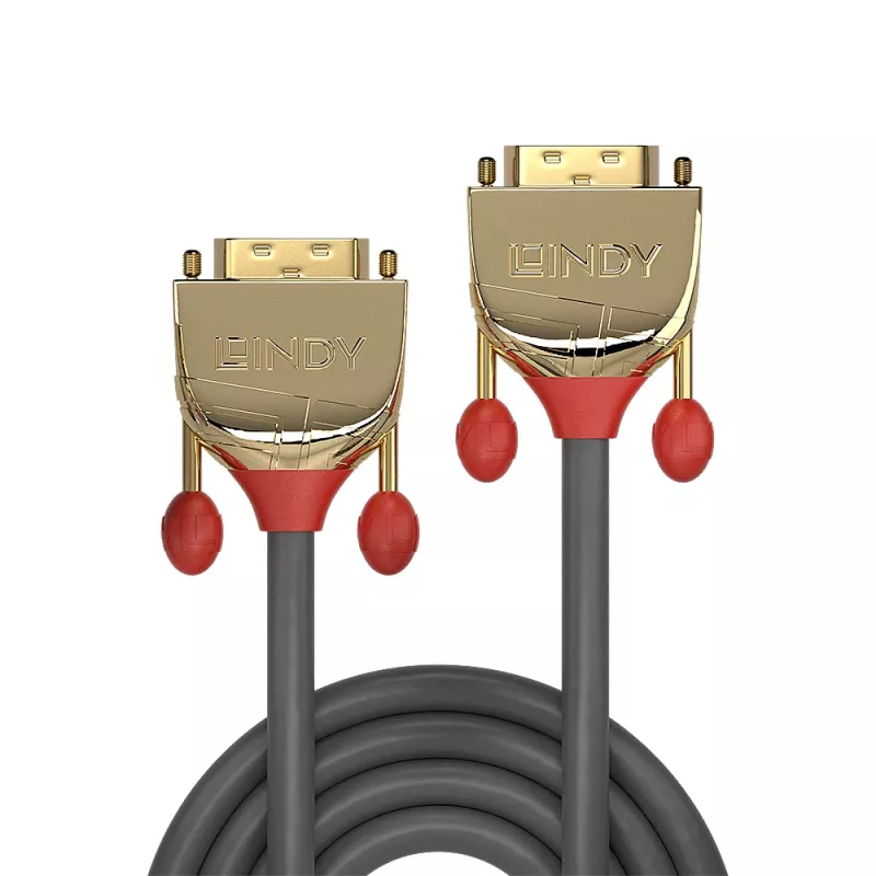 Lindy 10m DVI-D Dual Link kabel, Gold Line, 10 m, DVI-D, DVI-D, stekker, stekker, goud