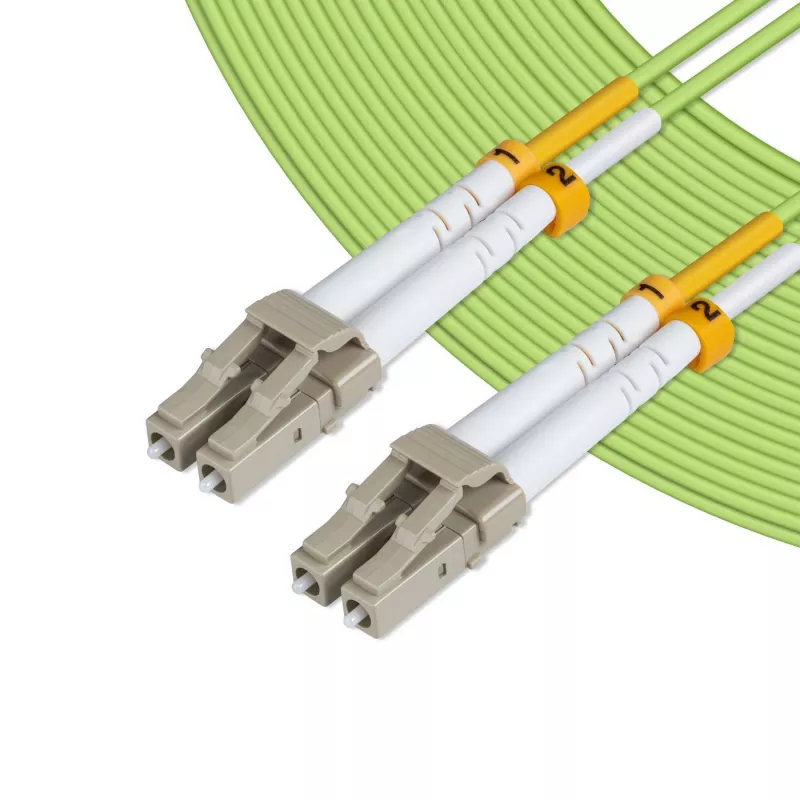 Glasvezelkabel MicroConnect FIB551005 — OM5, 5 m, LC–LC, 9 µm kern, vollduplex, groen