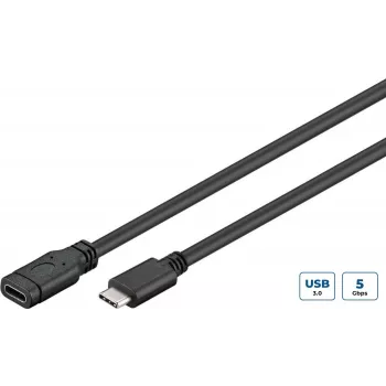 Microconnect USB3.1CC05EX USB-kabel USB 3.2 Gen 1 (3.1 Gen 1) 0,5 m USB C zwart, zilver