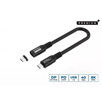 USB4 Gen 3x2 USB-C-naar-USB-C-kabel MicroConnect MC-LS-USB4CC0.15, 0,15 m, zwart