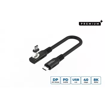 USB4 Gen 3x2 USB-C-naar-USB-C-kabel MicroConnect MC-LS-USB4CC0.15-A – 0,15 m, zwart