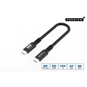 Microconnect USB4CC015-240W USB-kabel USB4 Gen 3x2 0,15 m USB C zwart