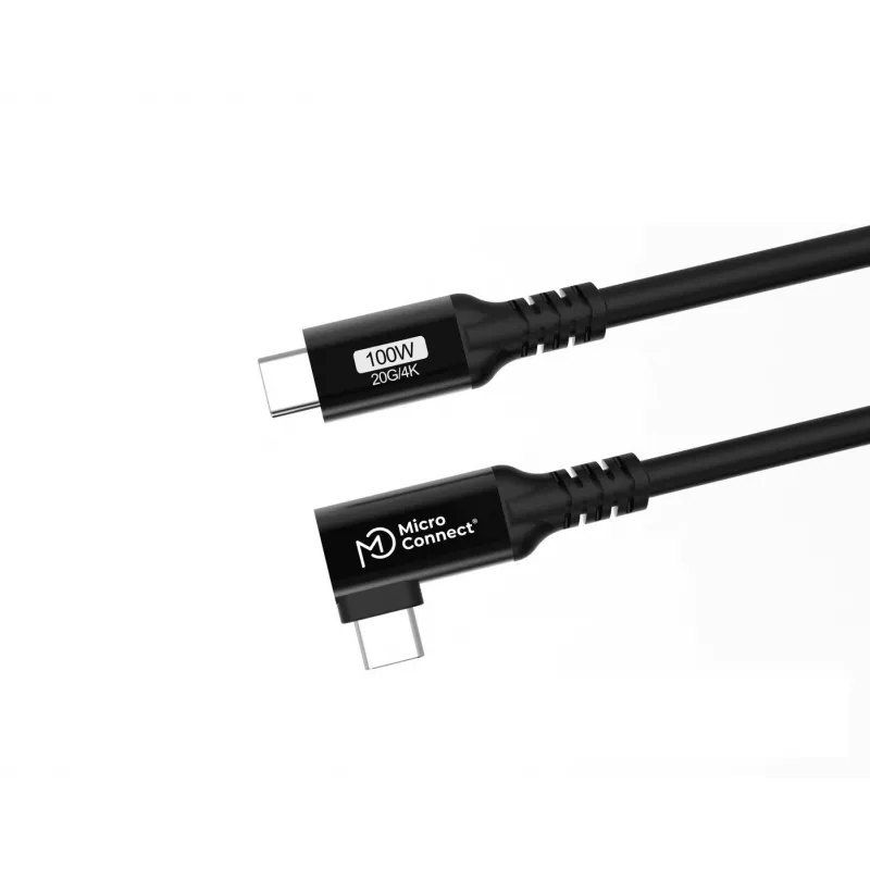 USB-C-naar-USB-C-kabel MicroConnect USB3.2CC015-A, USB 3.2 Gen 2x2, 20 Gbit/s, 0,15 m, zwart