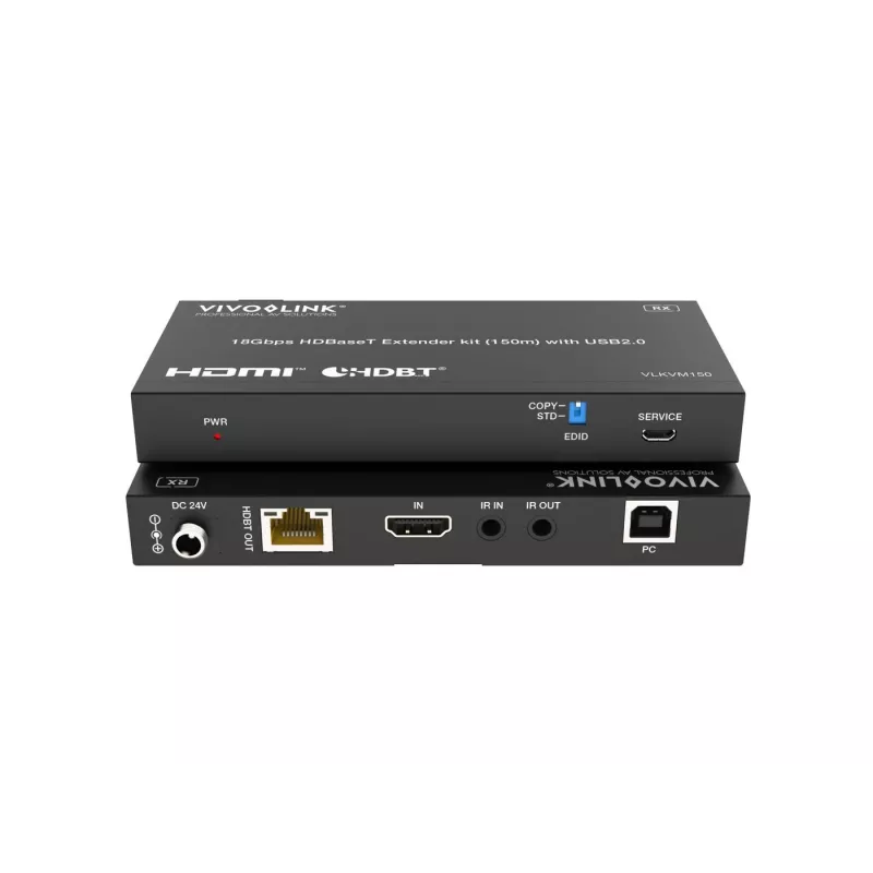 KVM-kit VivoLink VLKVM150 HDBaseT KVM-extender 18Gbps, bereik tot 150 m