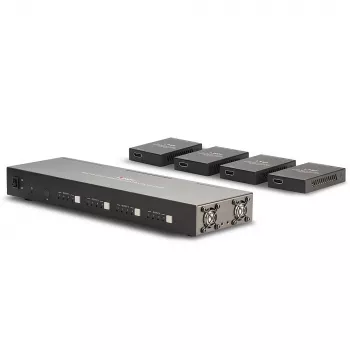Lindy 70 m Cat.6 4x4 HDMI 4K60 matrix-extender, 3840 x 2160 pixels, AV-zender & -ontvanger, 70 m, bekabeld, zwart, HDCP