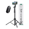 Selfiestick UGREEN LP680 Bluetooth met afstandsbediening, uitschuifbaar tot 1,7 m, maximale hoogte 180 cm, universele compatibiliteit, zwart