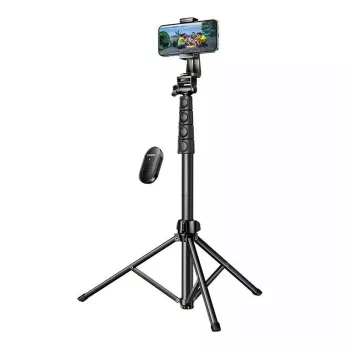 Selfiestick UGREEN LP680 Bluetooth met afstandsbediening, uitschuifbaar tot 1,7 m, maximale hoogte 180 cm, universele compatibiliteit, zwart