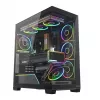 PC midi-tower behuizing MODECOM VOLCANO STELLAR PLUS ARGB MIDI, 5 frontventilatoren, gehard glas, USB-C