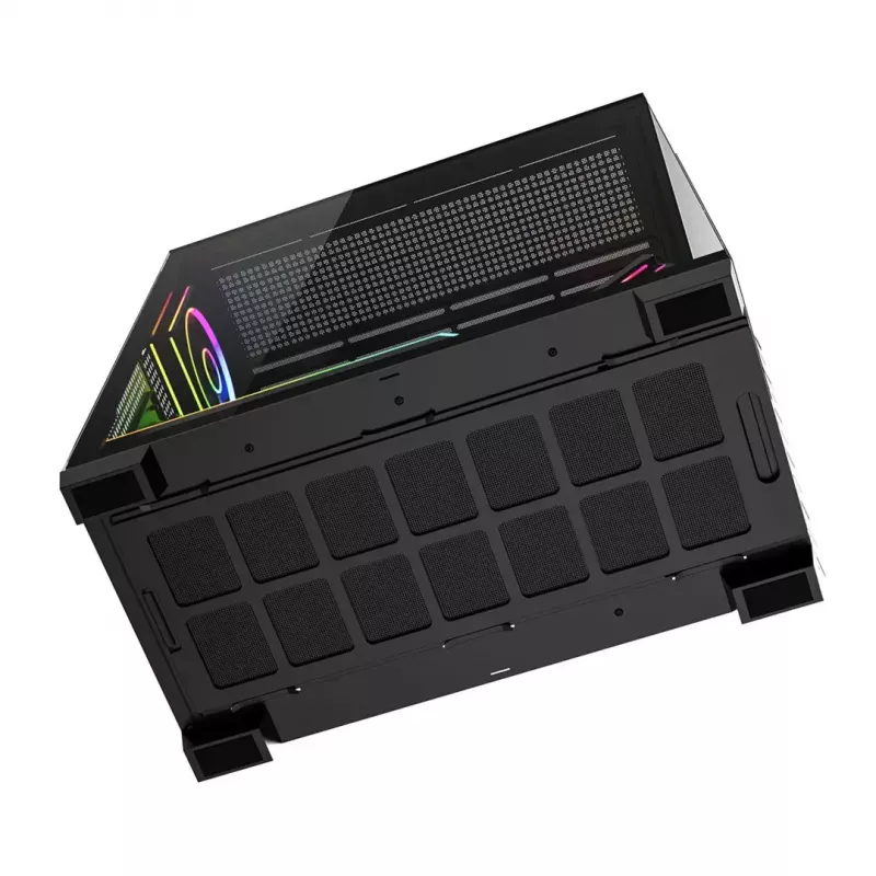 PC midi-tower behuizing MODECOM VOLCANO STELLAR PLUS ARGB MIDI, 5 frontventilatoren, gehard glas, USB-C