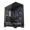 PC midi-tower behuizing MODECOM VOLCANO STELLAR PLUS ARGB MIDI, 5 frontventilatoren, gehard glas, USB-C