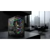 PC midi-tower behuizing MODECOM VOLCANO STELLAR PLUS ARGB MIDI, 5 frontventilatoren, gehard glas, USB-C