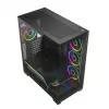 PC midi-tower behuizing MODECOM VOLCANO STELLAR PLUS ARGB MIDI, 5 frontventilatoren, gehard glas, USB-C