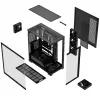 PC midi-tower behuizing MODECOM VOLCANO STELLAR PLUS ARGB MIDI, 5 frontventilatoren, gehard glas, USB-C