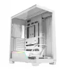 PC-behuizing MODECOM VOLCANO STELLAR PLUS MIDI WIT — midi tower, microATX, gehard glas, USB-C, ondersteunt GPU 420 mm