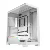 PC-behuizing MODECOM VOLCANO STELLAR PLUS MIDI WIT — midi tower, microATX, gehard glas, USB-C, ondersteunt GPU 420 mm