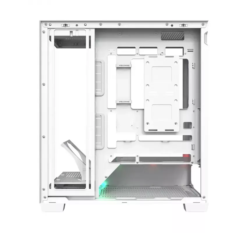 PC-behuizing MODECOM VOLCANO STELLAR PLUS MIDI WIT — midi tower, microATX, gehard glas, USB-C, ondersteunt GPU 420 mm