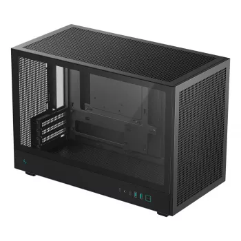 Pc-behuizing DeepCool CH260 micro tower zwart — micro-ATX/mini-ITX, gehard glas, USB-C, max. GPU 413 mm
