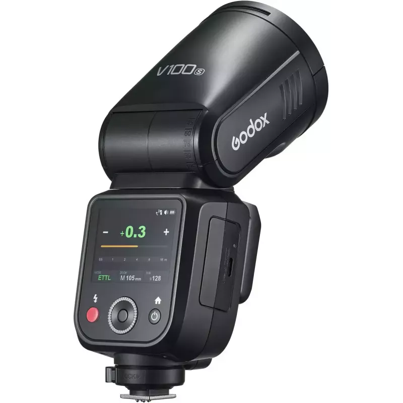 Flitser Godox V100 voor Sony – draagbare 100 Ws cameraflitser, ingebouwde oplaadbare accu