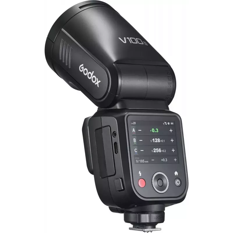 Flitser Godox V100 voor Sony – draagbare 100 Ws cameraflitser, ingebouwde oplaadbare accu