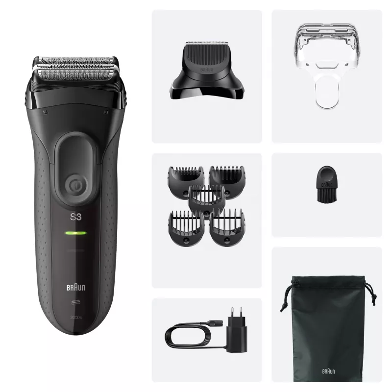 Braun 3000BT accutrimmer 5 7 mm nat & droog zwart grijs