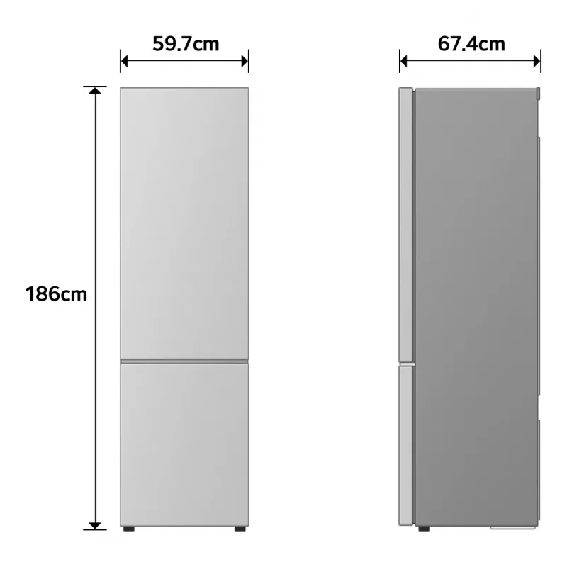 LG GBBSJ10EPY vrijstaand 333 L zilver