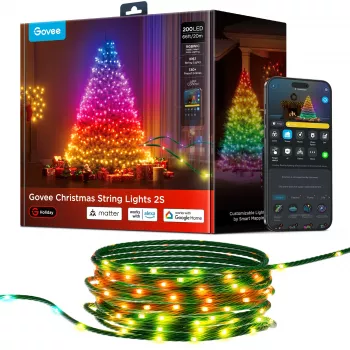 Govee Smart-lichtsnoer 2S 20 m, Wi-Fi/Bluetooth, groen, 20 m lengte, 2,5 m netsnoer, 6 mm breedte