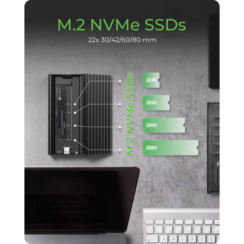 ICY BOX IB-1917M-C32a SSD-behuizing zwart M.2