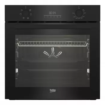 Inbouw elektrische oven BEKO BBIE123001BD — 72 L, 2400 W, LED-display, verzonken draaiknoppen, stoom-zelfreiniging, zwart