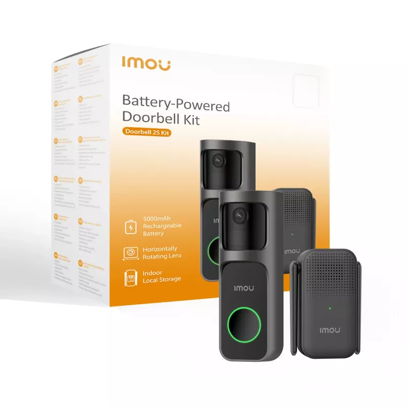 Imou Doorbell 2S Kit zwart 3 MP draadloos wandmontage