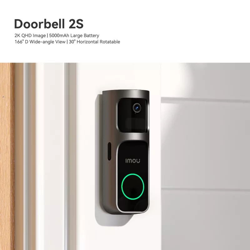 Imou Doorbell 2S Kit zwart 3 MP draadloos wandmontage
