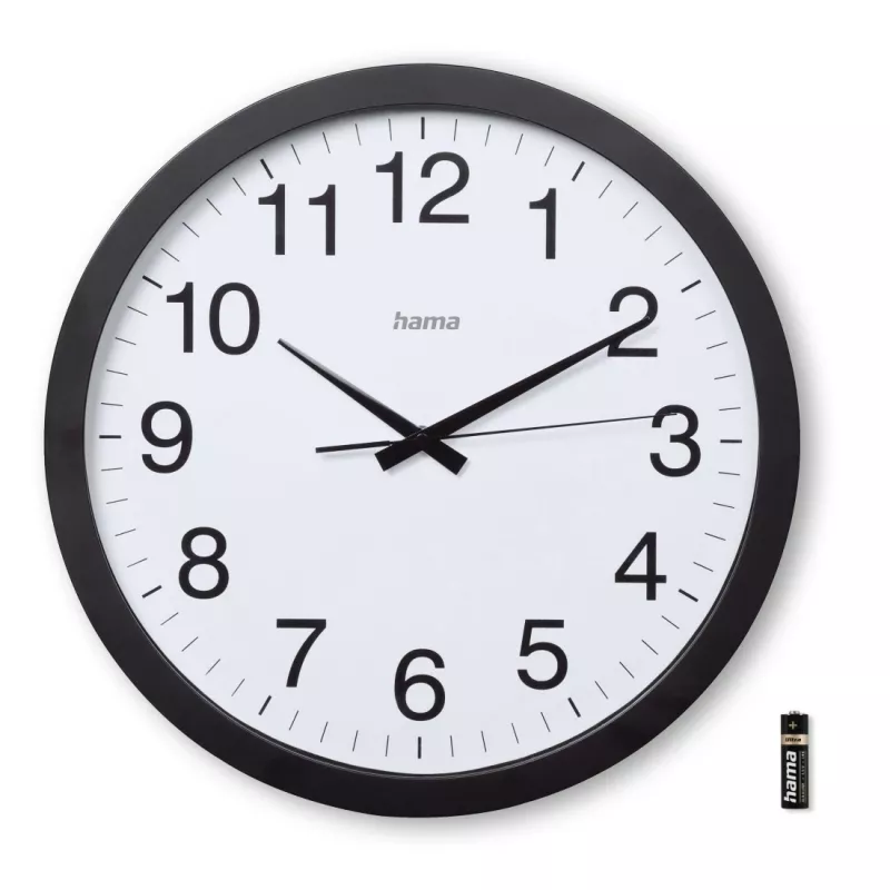 Hama Aruba quartz horloge rond zwart, wit