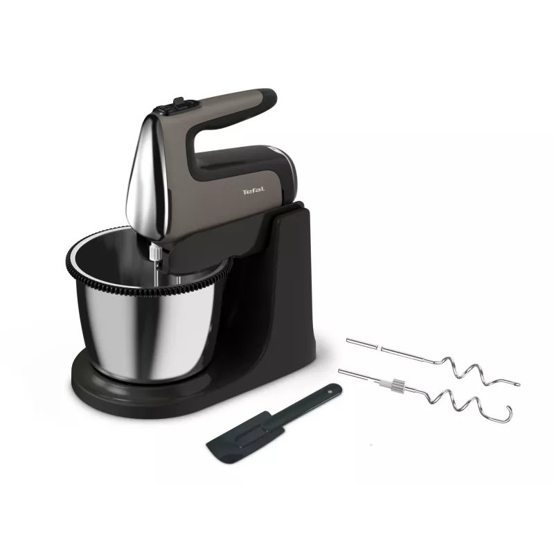 Tefal Powermix Silence HT654E38 handmixer met mengkom 600 W grijs/zwart