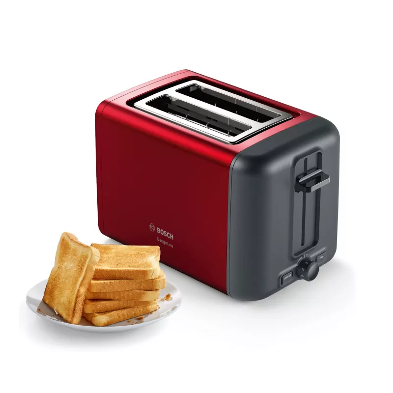 Bosch TAT3P424 toaster 2 sneetjes 970 W zwart, rood