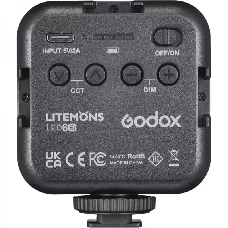 Camerafits Godox LED6BI zwart 6500K accu 10h