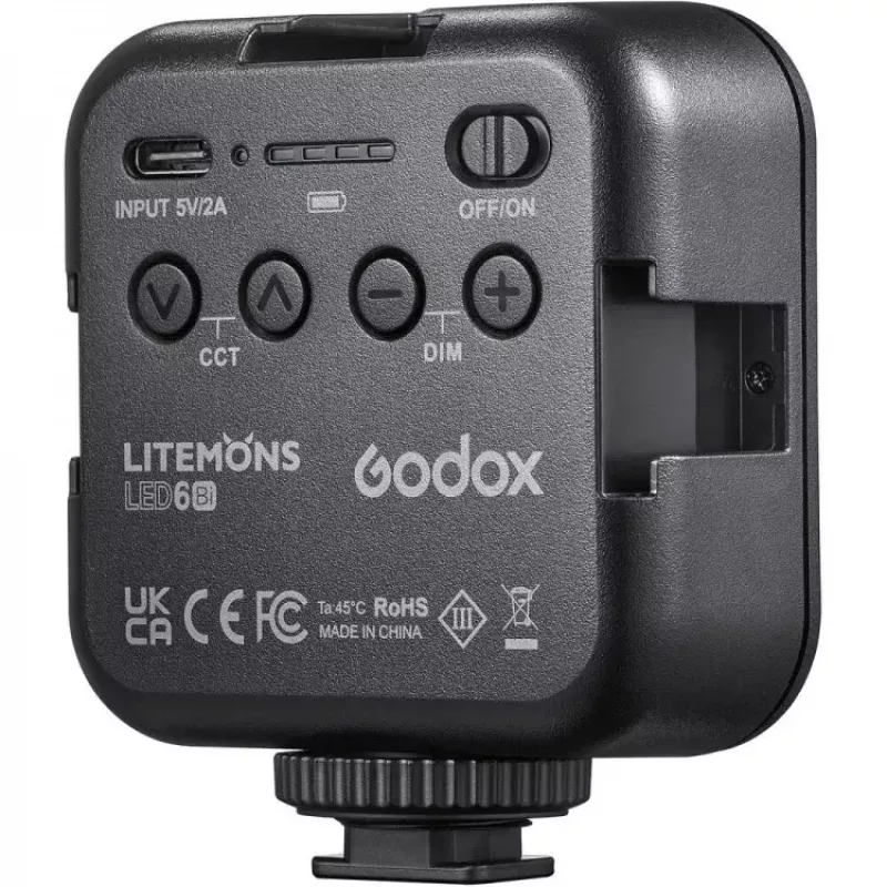 Camerafits Godox LED6BI zwart 6500K accu 10h