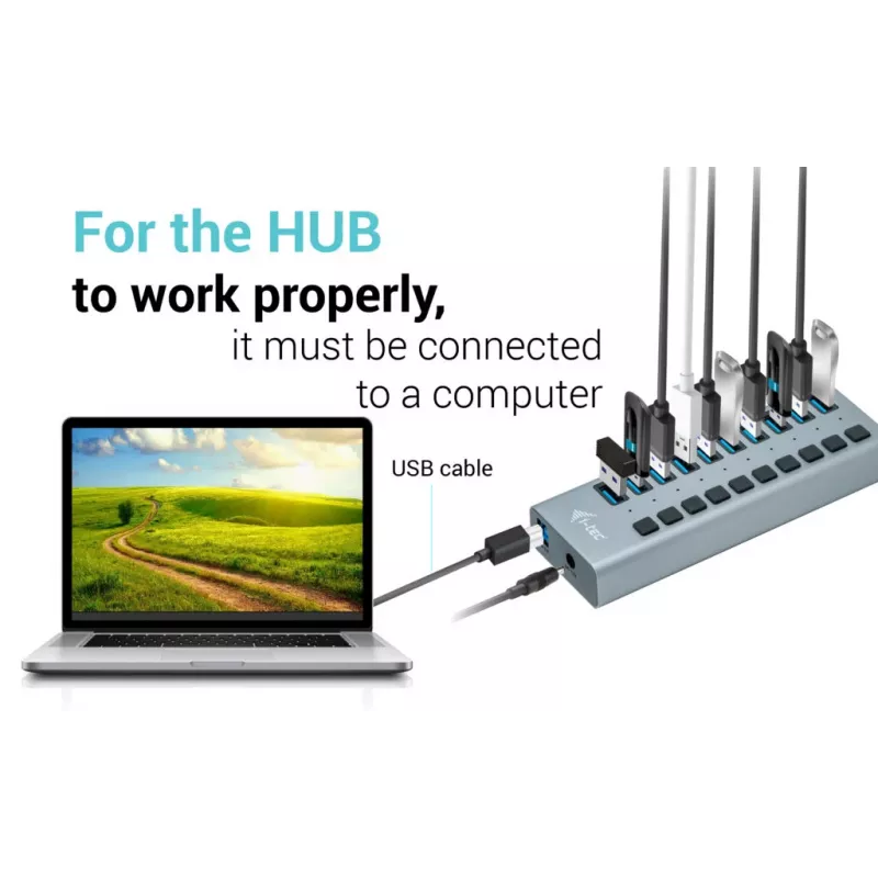 i-tec USB 3.0 Charging HUB 10 poorten + voeding 48 W