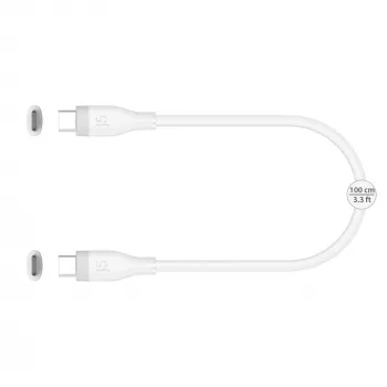 USB-C-naar-USB-C laad-/datakabel j5create JUCX17W, 60W, vloeibaar siliconen, 1,8 m, wit