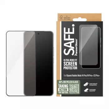 Displayscherm PanzerGlass SAFE. by voor Xiaomi Redmi Note 14 Pro / 14 Pro+ / 13 Pro+ — gehard glas, transparant, Ultra-Wide Fit