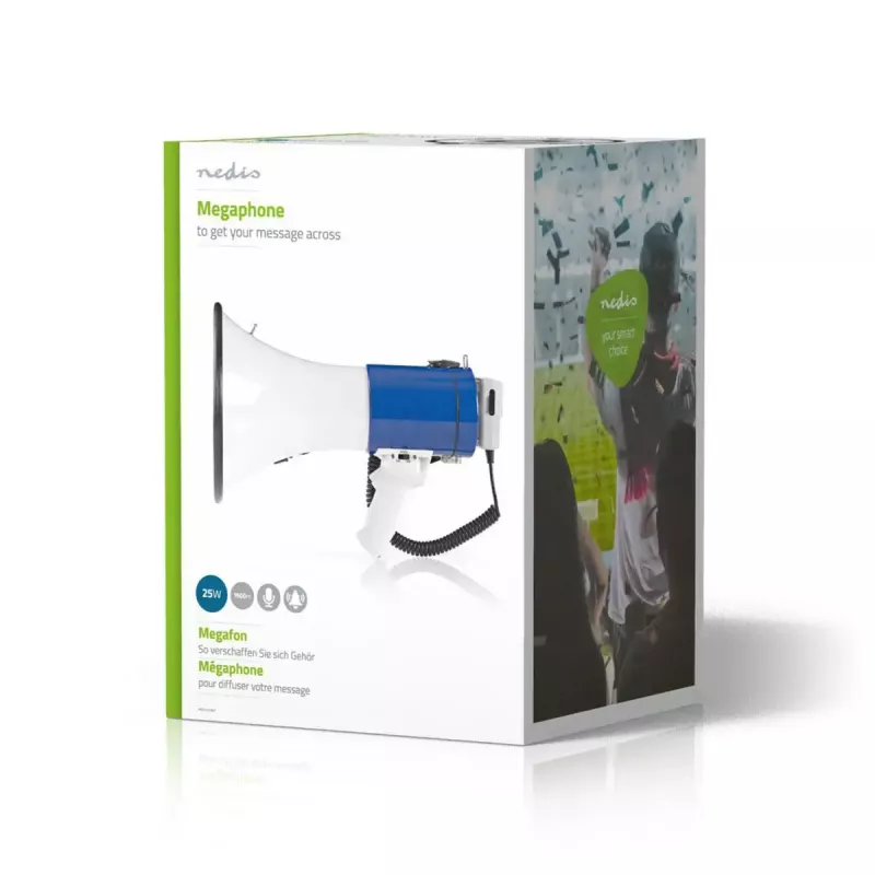 Megafoon Nedis MEPH200WT wit blauw 20 W 300 m bereik