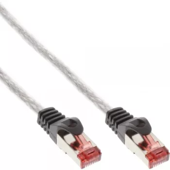 Ethernet-patchkabel InLine Cat6 S/FTP PiMF 250MHz PVC, RJ-45–RJ-45, koper, transparant, 15 m