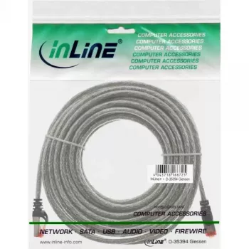 Ethernet-patchkabel InLine Cat6 S/FTP PiMF 250MHz PVC, RJ-45–RJ-45, koper, transparant, 15 m