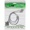 InLine USB 2in1 Y-oplaadkabel, 1x USB-A stekker naar 2x USB-C stekker, zwart 0,5m