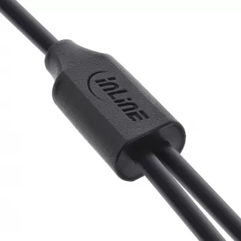 InLine USB 2in1 Y-oplaadkabel, 1x USB-A stekker naar 2x USB-C stekker, zwart 1 m