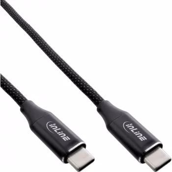 InLine magnetische USB-C-kabel, USB-C stekker/stekker, 100 W, zwart, 1 m