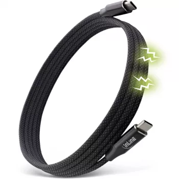 InLine magnetische USB-C-kabel, USB-C stekker/stekker, 100 W, zwart, 1 m